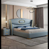 Trueliving  Wing-back Dark bed Laminated Finish & PU Finish 6Ft *6Ft *1Ft